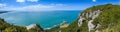 A panoramic view from mount Manganui looking down at panpane point in Tauranga New Zealand 2