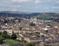 Panoramic view of halifx in west yorkshire showing king cross Royalty Free Stock Photo