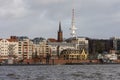 Hamburg cityscape and the Elbe River