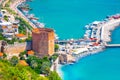 Panoramic view of the harbor of Alanya on a beautiful summer day. Alanya, Turkey Royalty Free Stock Photo