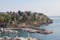 Panoramic view of harbor in Antalya Kaleici Old Town. Antalya, Turkey. Royalty Free Stock Photo