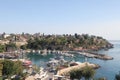 Panoramic view of harbor in Antalya Kaleici Old Town. Antalya, Turkey. Royalty Free Stock Photo