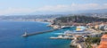 Panoramic view of harbor of the city of Nice. Royalty Free Stock Photo