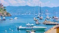 Harbour with yachts and boats in Portofino Royalty Free Stock Photo