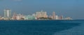 Panoramic view of havana buildings on the Malecon avenue. Cuba Royalty Free Stock Photo