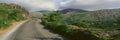 Panoramic view of Healy Pass, Cork, Ireland Royalty Free Stock Photo