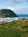 Heimaey town and harbor on Heimaey Island - Westman Islands, Iceland