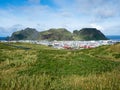 Heimaey town and surrounding scenery on Heimaey Island - Westman Islands, Iceland