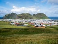 Heimaey town and surrounding scenery on Heimaey Island - Westman Islands, Iceland