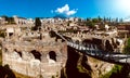 Panoramic view of Herculaneum ancient roman ruins Royalty Free Stock Photo