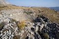 Panoramic view of Hierapolis ancient theater in Pamukkale. Royalty Free Stock Photo