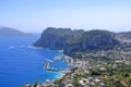 Panoramic view high above the sea in Capri, Capri island, Italy