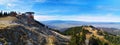 Panorama from Postavaru peak, Poiana Brasov, Romania, Transylvania - Carpathian mountains Royalty Free Stock Photo