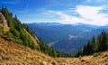 Panorama from Postavaru peak, Poiana Brasov, Romania, Transylvania - Carpathian mountains Royalty Free Stock Photo