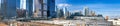 Panoramic view of High Line and surrounding skyscrapers in winte Royalty Free Stock Photo