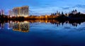 Panoramic view of high-rise buildings and the Izmaylovsky Kremli