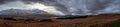 Panoramic view of Highland's Glencoe landscape, mountains, hills and dramatic cloudy sky Royalty Free Stock Photo