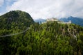 Panoramic view of Highline 179 bridge and Ehrenberg Castle Royalty Free Stock Photo