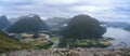 The panoramic view from hiking Rampestreken and Nesaksla in Andalsnes in Norway in Europe Royalty Free Stock Photo