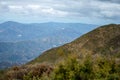 Panoramic view from hiking trail to Maroma peak in thunderstorm day Royalty Free Stock Photo