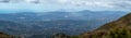 Panoramic view from hiking trail to Maroma peak in thunderstorm day