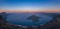 Panorama of a large Caldera known as Crater Lake in Oregon
