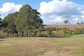 Panoramic view on the hills and lawns of The Australian Botanic Garden Mount Annan, New South Wales, Australia