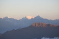 Panoramic View Himalaya Sunrise Snow Covered mountain Royalty Free Stock Photo