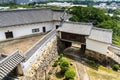 Panoramic view of the Himeji Castle grounds, with Himeji city in the background, Japan Royalty Free Stock Photo