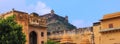 Panoramic view of historic Amber fort in Jaipur, India Royalty Free Stock Photo
