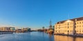 Panoramic view of historic buildings in Amsterdam Royalty Free Stock Photo