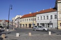 Panoramic view of Historic Buildings from Ferdinand Square of Oradea City in Romania.