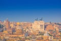 Panoramic view of historic center of Rome, Italy. Altare della Patria monument view from top. Beautiful view of Rome, sunny summer Royalty Free Stock Photo