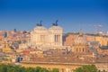 Panoramic view of historic center of Rome, Italy. Altare della Patria monument view from top. Beautiful view of Rome, sunny summer Royalty Free Stock Photo