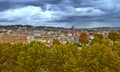 Panoramic view of historic center of Rome. Panorama building evening Royalty Free Stock Photo