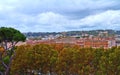 Panoramic view of historic center of Rome. Panorama building evening Royalty Free Stock Photo