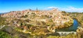 Panoramic view of the historic city of Toledo with river Tajo, S Royalty Free Stock Photo