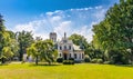 Panoramic view of historic manor house and museum of Henryk Sienkiewicz, polish novelist and journalist, in Oblegorek, Poland