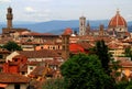 View of the historic part of Florence (Italy) with the Cathedral Santa Maria del Fiore and Palazzo Vecchio Royalty Free Stock Photo