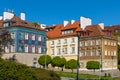 Panoramic view of historic, richly decorated colorful tenement houses at Bugaj, Mostowa and Brzozowa streets of Starowka Old Town Royalty Free Stock Photo