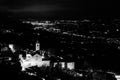 Panoramic view of the historic town of Assisi Umbria, Italy at night Royalty Free Stock Photo