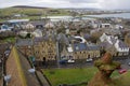 Panorama of historic town in Orkney Islands