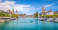 ZÃÂ¼rich city center with river Limmat, Switzerland Royalty Free Stock Photo