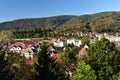 Panoramic view of the historical old town of Sighisoara in Romania. Royalty Free Stock Photo