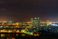 Panoramic view of Ho Chi Minh city by night, Vietnam.