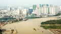 Panoramic view of Ho Chi Minh city or Saigon. Vietnam