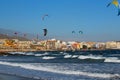 El Medano - popular windsurf and kite surfspot on Tenerife island Spain Royalty Free Stock Photo