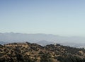 Panoramic view of the Hollywood hills from the beautiful Griffith Observatory in Los Angeles Royalty Free Stock Photo