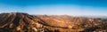 Panoramic view of the Hollywood sign from the distance