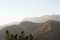 Panoramic view of the Hollywood sign and hills from the beautiful Griffith Observatory in Los Angeles Royalty Free Stock Photo